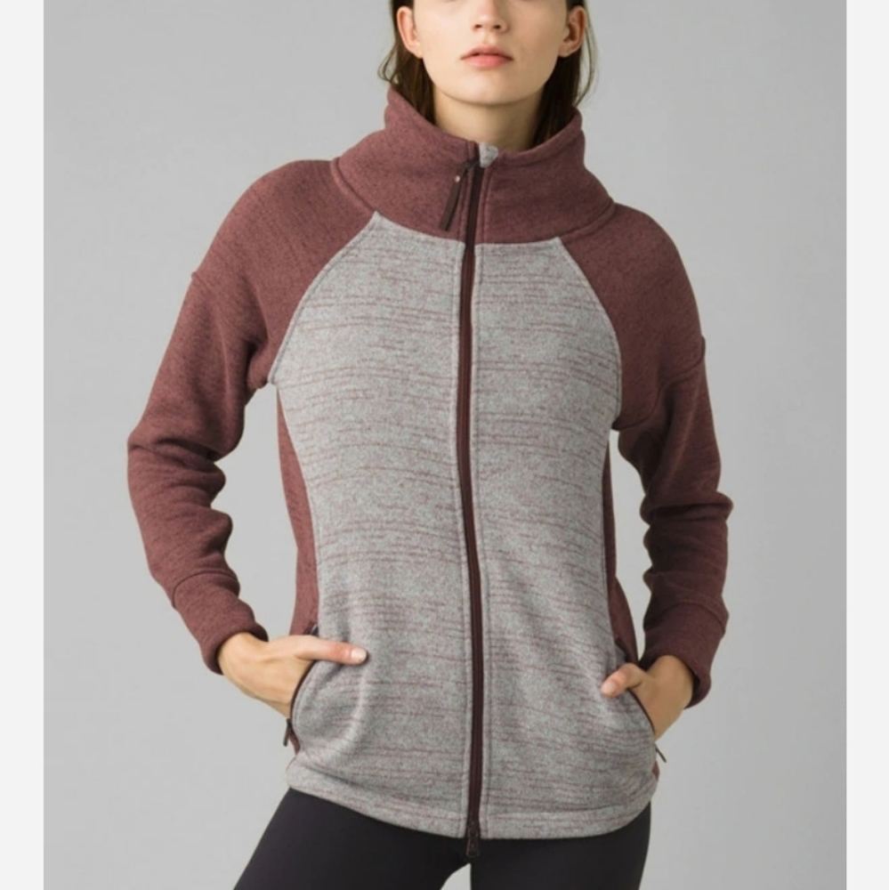 Prana Tri‎ Thermal Threads Fullzip Jacket Raisin/Grey size XS